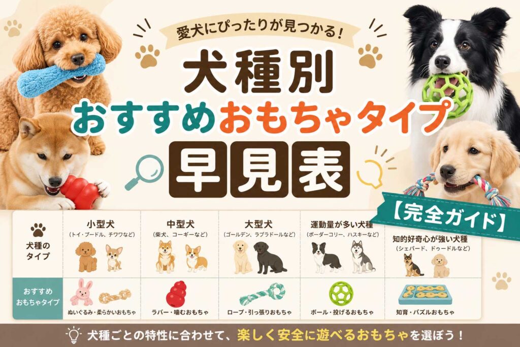 犬種別おすすめおもちゃタイプ早見表【完全ガイド】