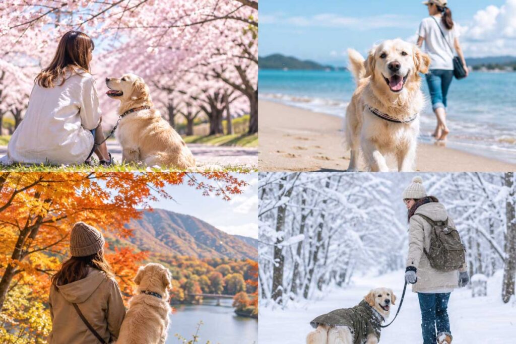 四季折々の愛犬とのお出かけイメージ