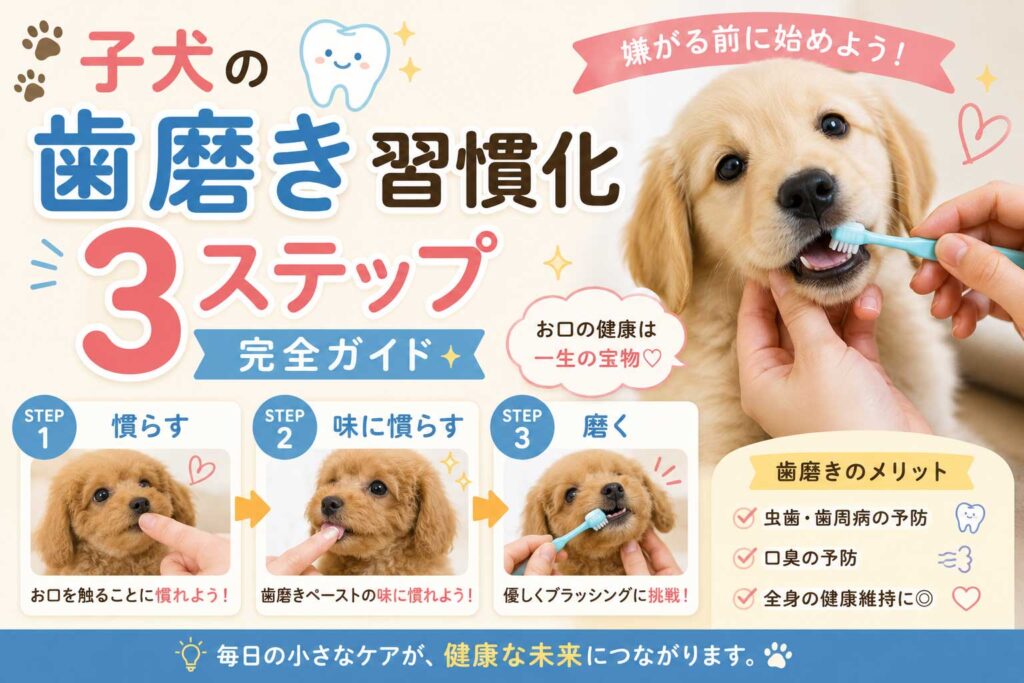 子犬の歯磨き習慣化3ステップ｜嫌がる前に始める完全ガイド